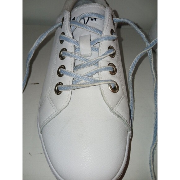 Blowfish WHITE LEATHER Blue Dov sneakers Womens 6.5 Very Nice GENTLY USED - Picture 12 of 16